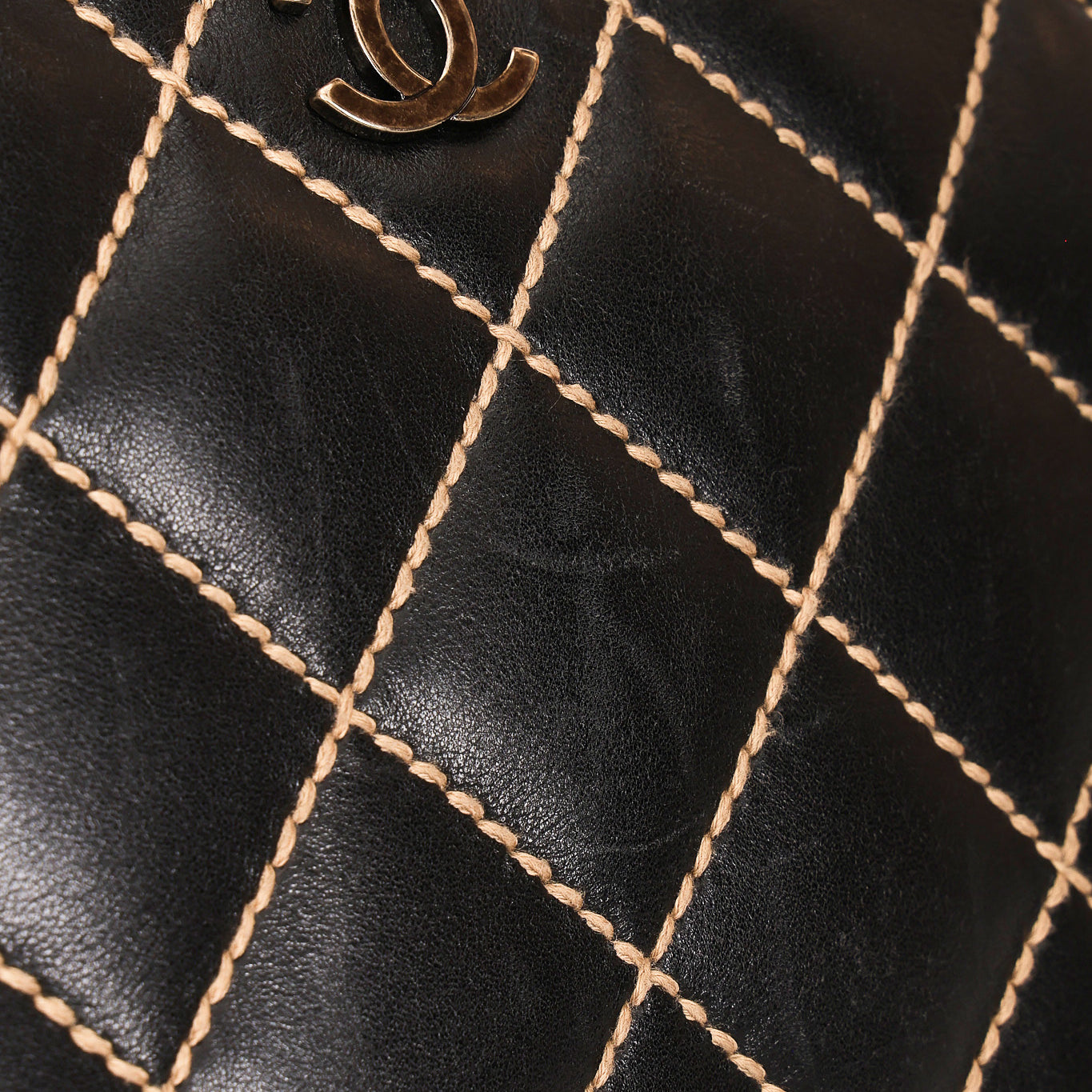 Chanel Whipstitched Tote Black Calfskin RHW