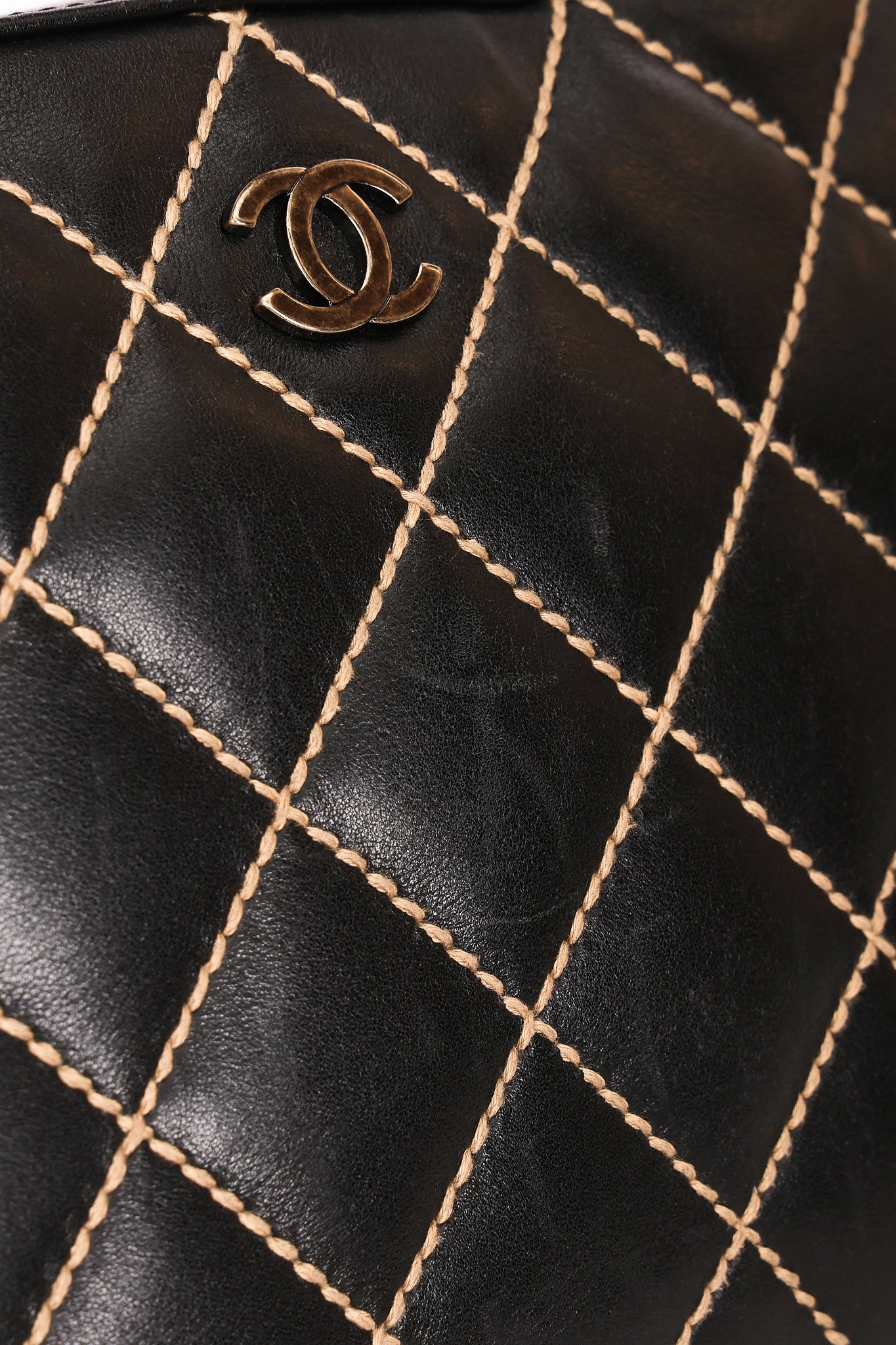 Chanel Whipstitched Tote Black Calfskin RHW