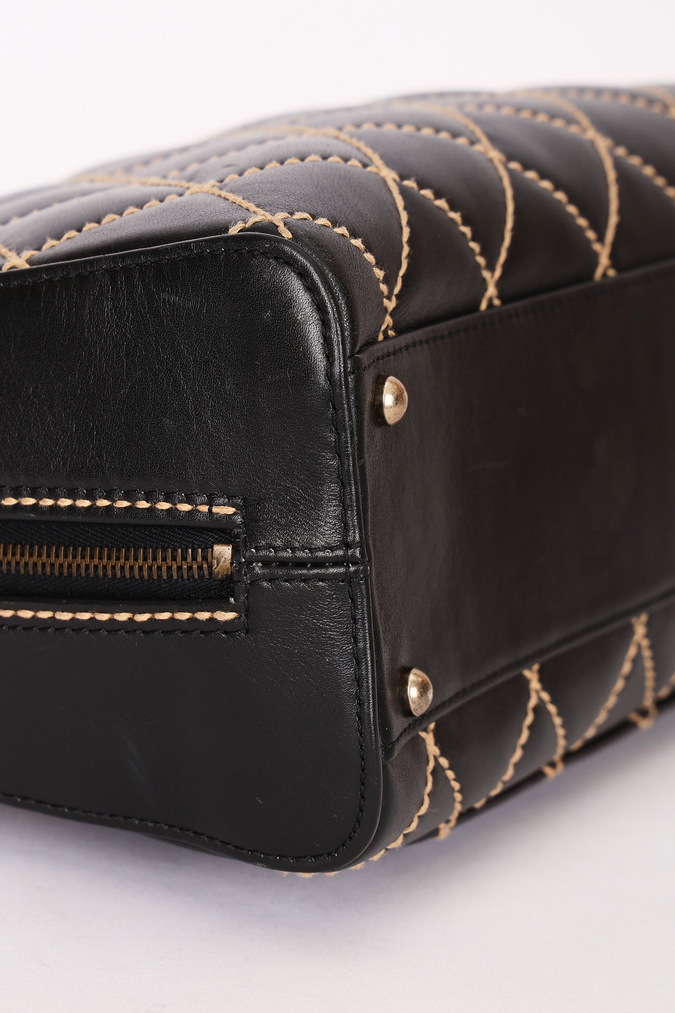 Chanel Whipstitched Tote Black Calfskin RHW