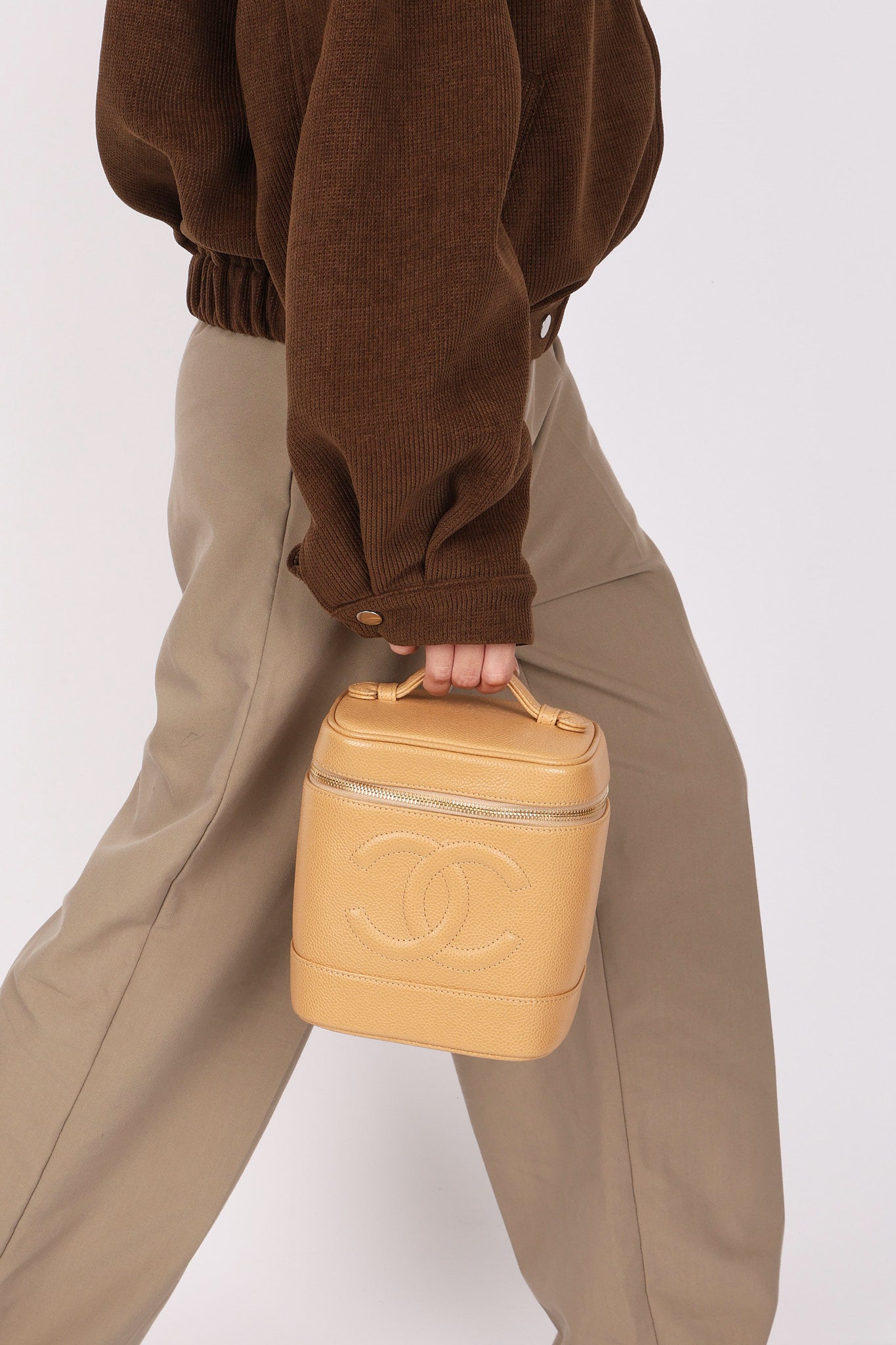 Chanel Timeless Vanity Bag Beige Caviar 24K GP