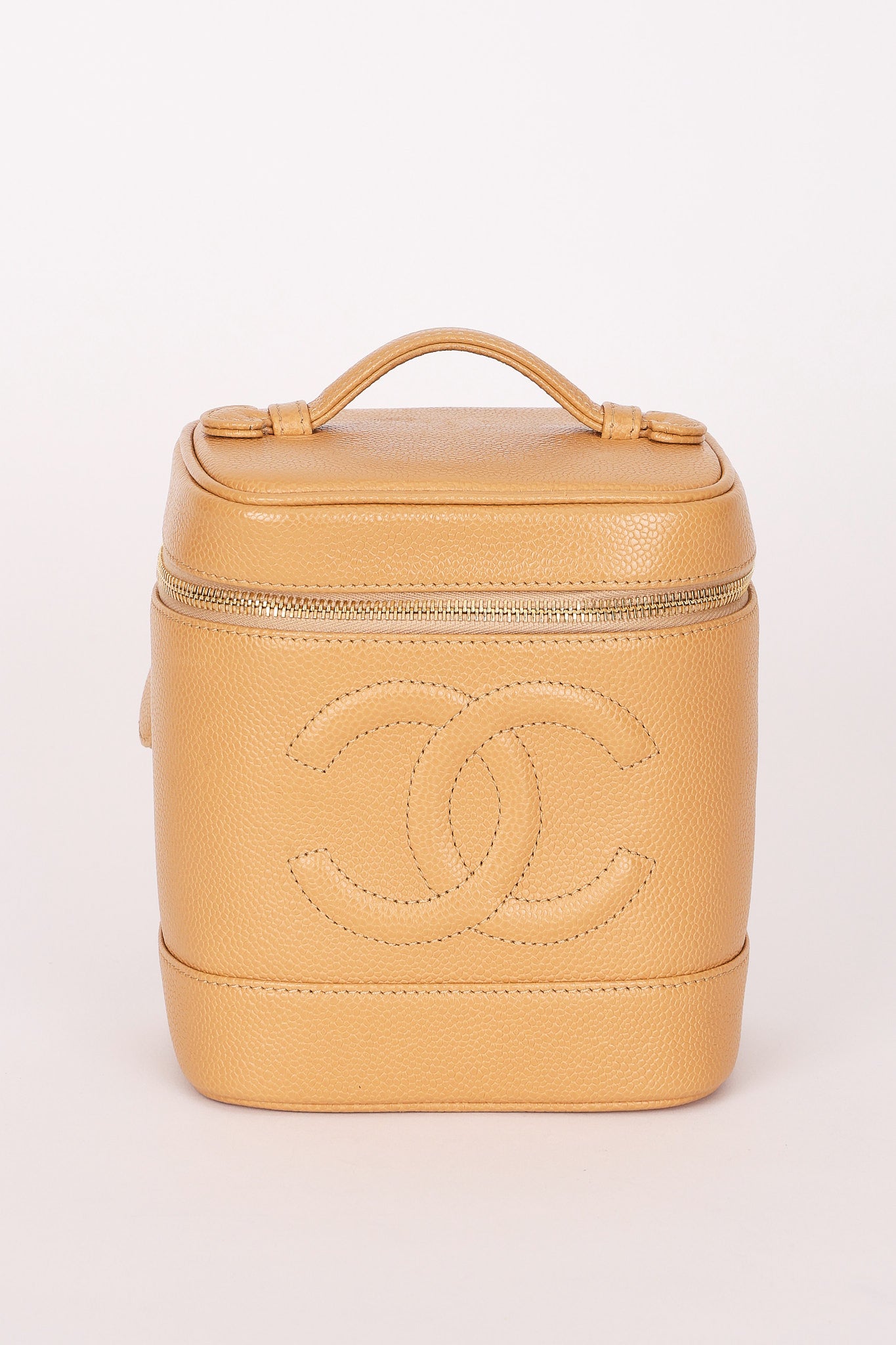Chanel Timeless Vanity Bag Beige Caviar 24K GP