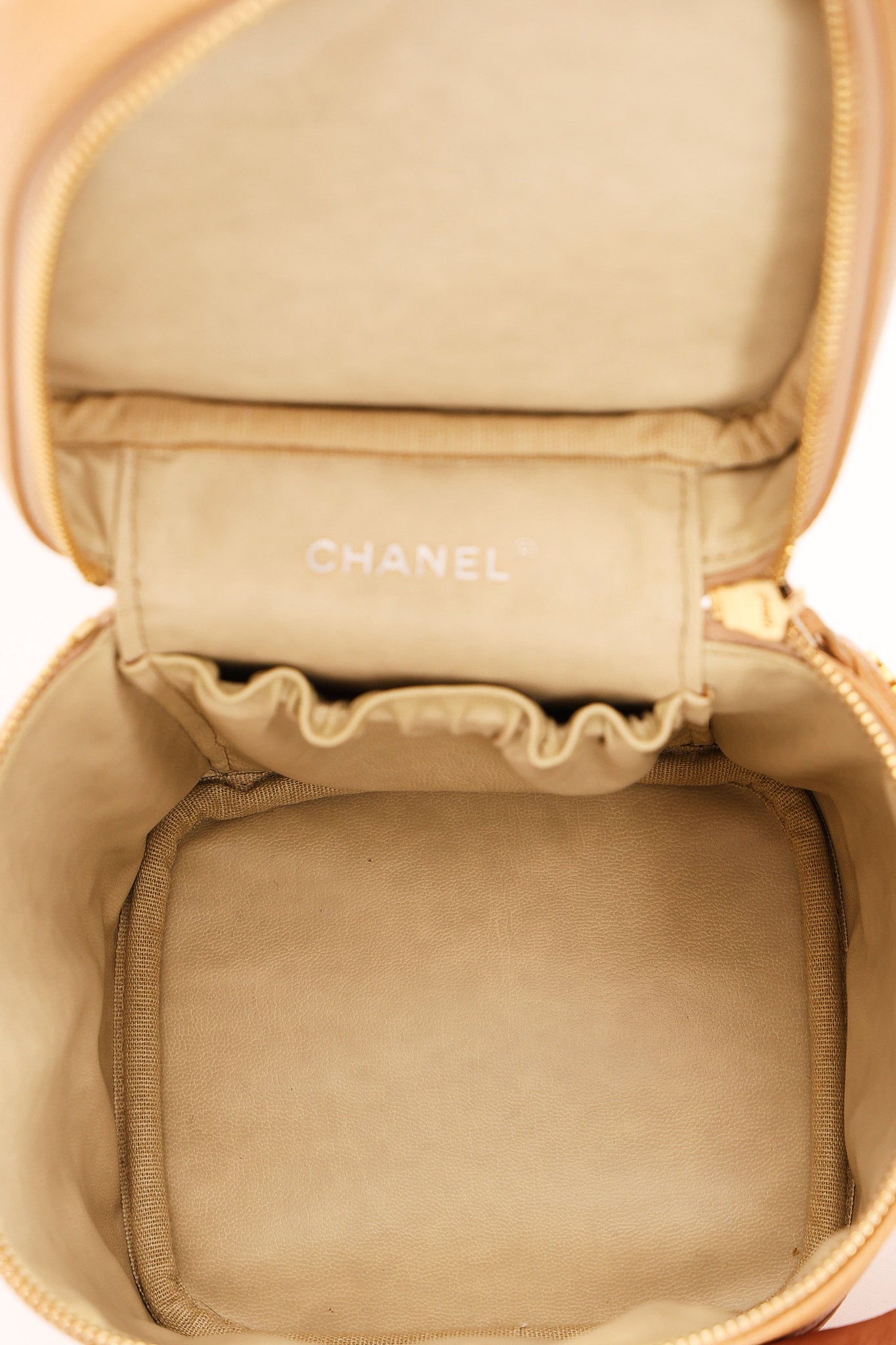 Chanel Timeless Vanity Bag Beige Caviar 24K GP