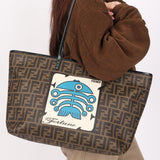 Fendi Zucca Fortune Fish Tote Coated Canvas