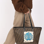 Fendi Zucca Fortune Fish Tote Coated Canvas