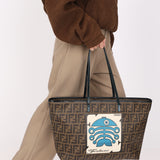 Fendi Zucca Fortune Fish Tote Coated Canvas