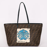 Fendi Zucca Fortune Fish Tote Coated Canvas