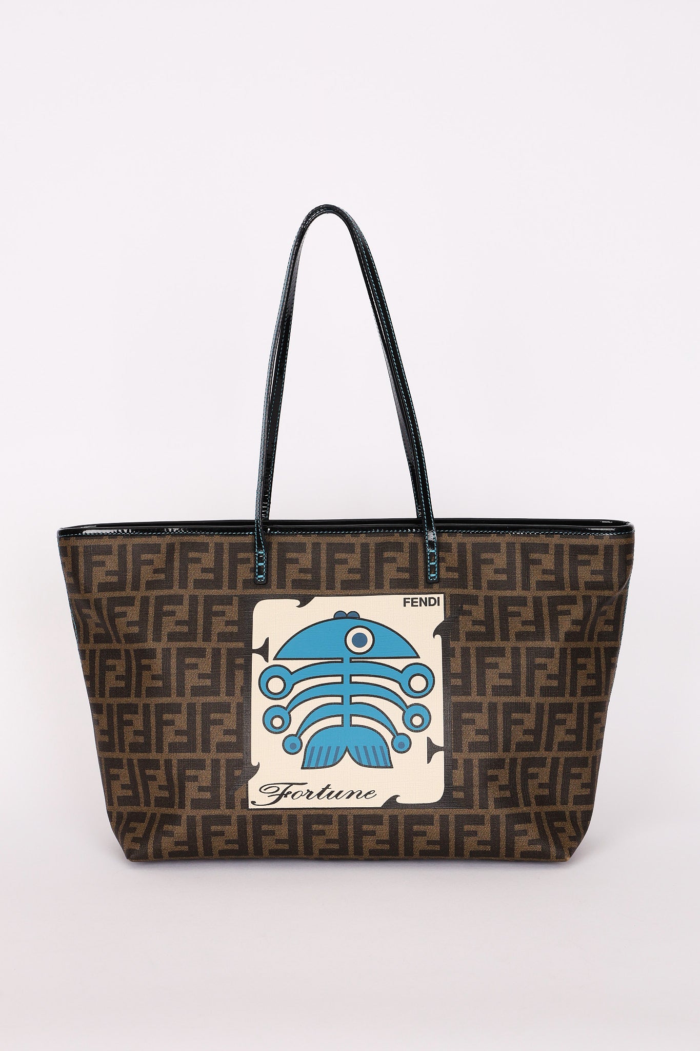 Fendi Zucca Fortune Fish Tote Coated Canvas