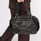 Chanel Essential Chocolate Bar Bowling Bag Black Calfskin 2007 RHW