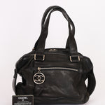 Chanel Chocolate Bar Shoulder Bag Black Calfskin RHW