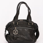 Chanel Chocolate Bar Shoulder Bag Black Calfskin RHW