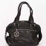 Chanel Chocolate Bar Shoulder Bag Black Calfskin RHW