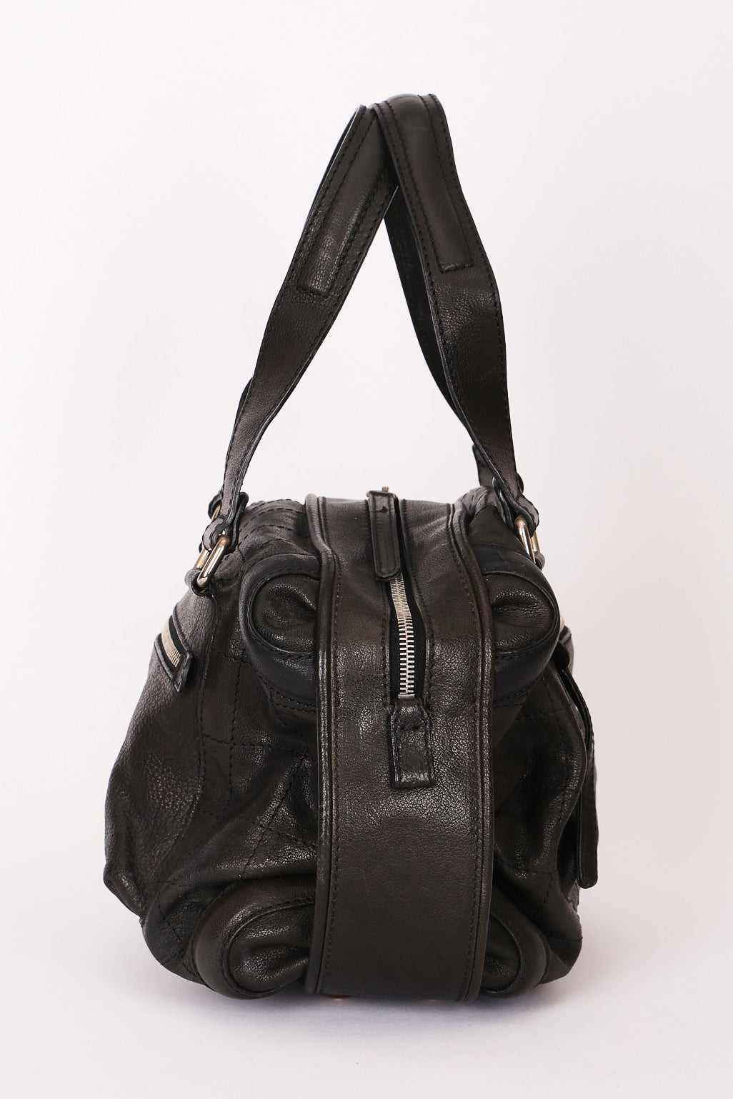 Chanel Chocolate Bar Shoulder Bag Black Calfskin RHW