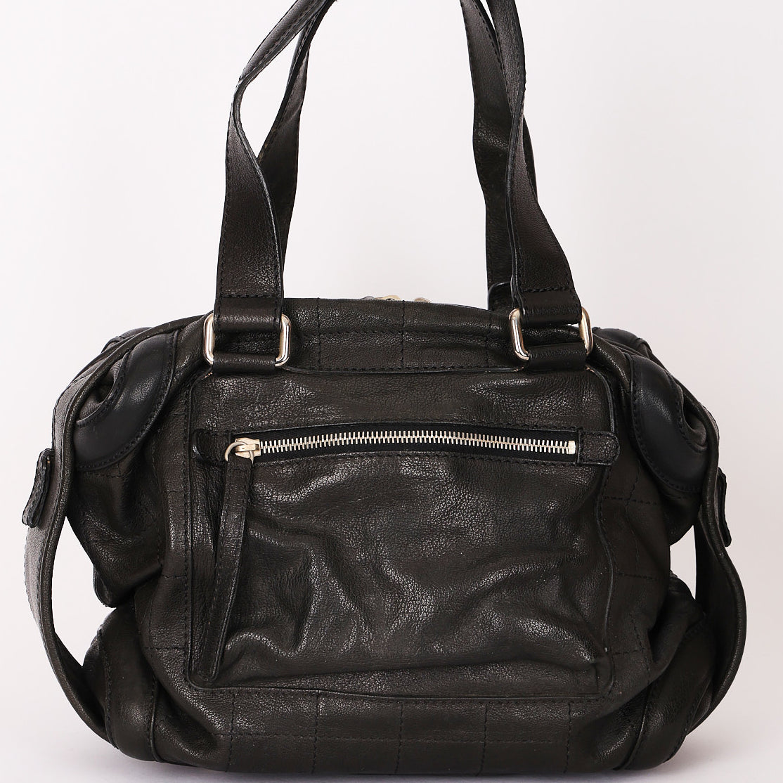 Chanel Chocolate Bar Shoulder Bag Black Calfskin RHW