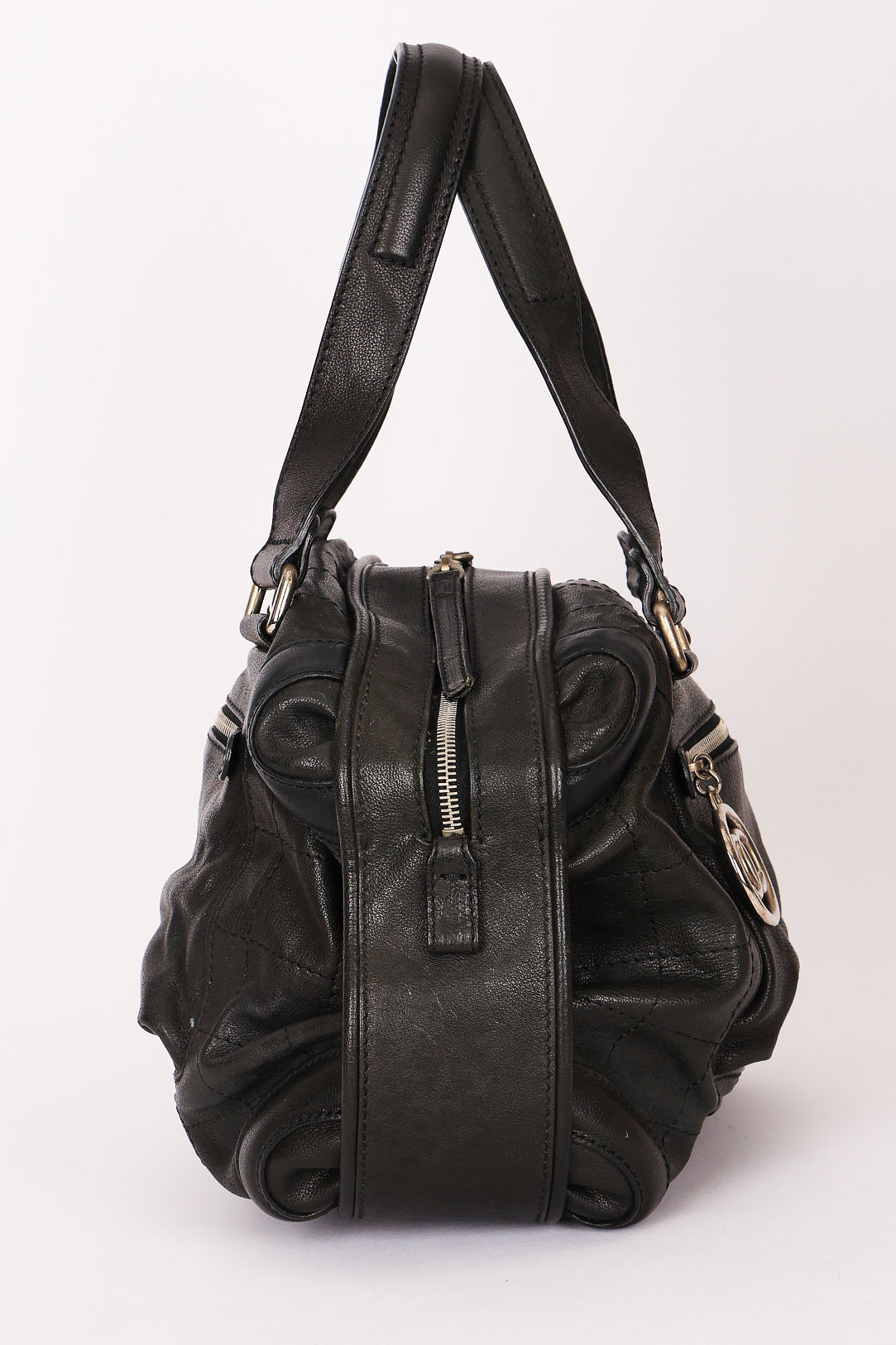 Chanel Chocolate Bar Shoulder Bag Black Calfskin RHW