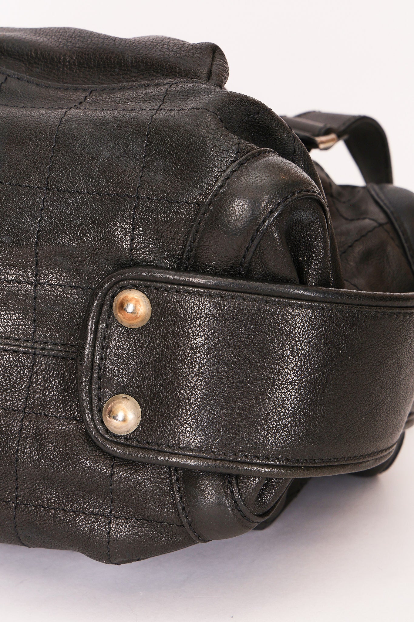Chanel Chocolate Bar Shoulder Bag Black Calfskin RHW