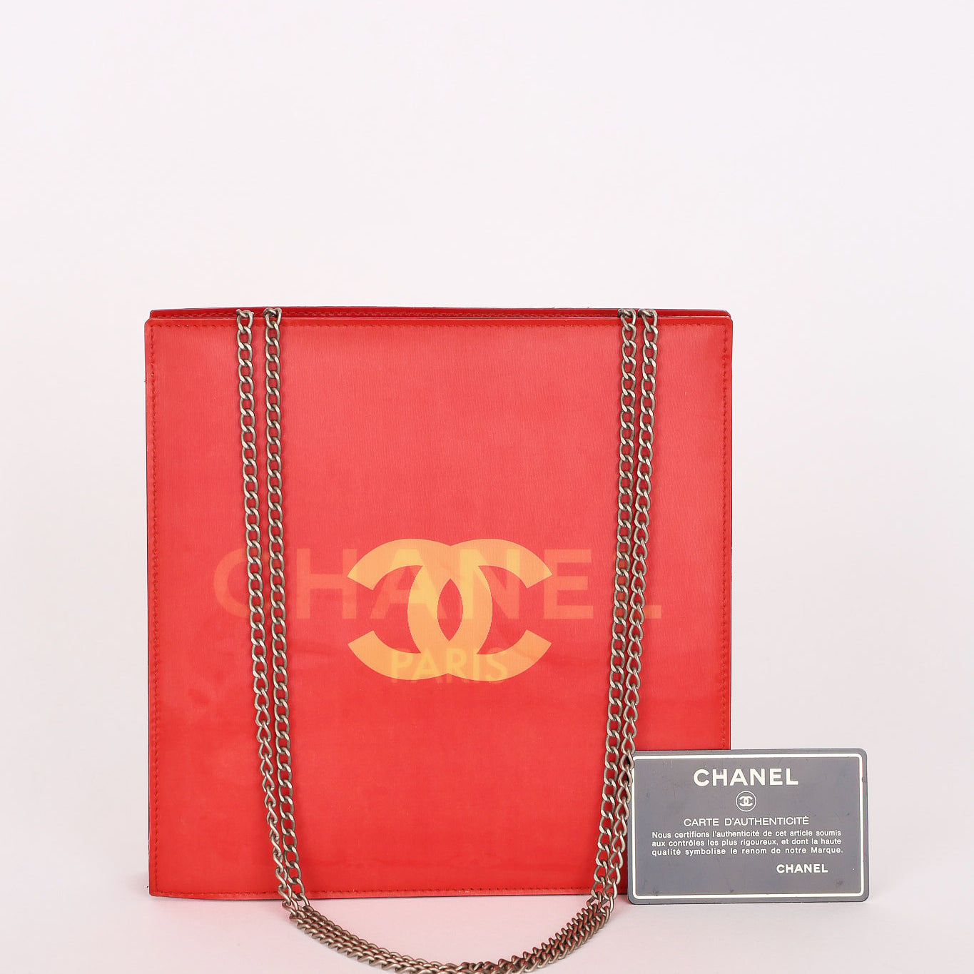 Chanel (Double-Sided Coral Logo Shoulder Bag)