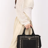 Prada Canapa Gemstone Studded Beaded Tote