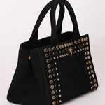 Prada Canapa Gemstone Studded Beaded Tote