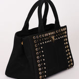 Prada Canapa Gemstone Studded Beaded Tote