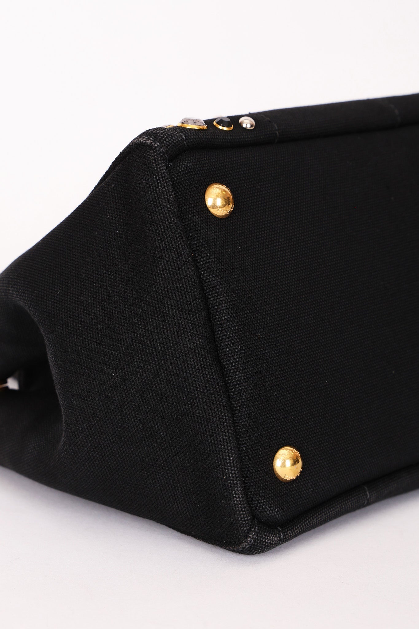 Prada Canapa Gemstone Studded Beaded Tote