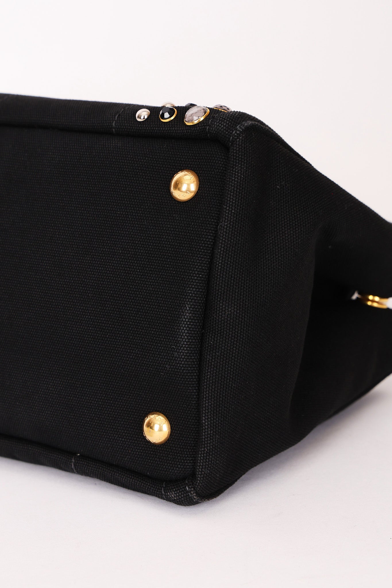 Prada Canapa Gemstone Studded Beaded Tote