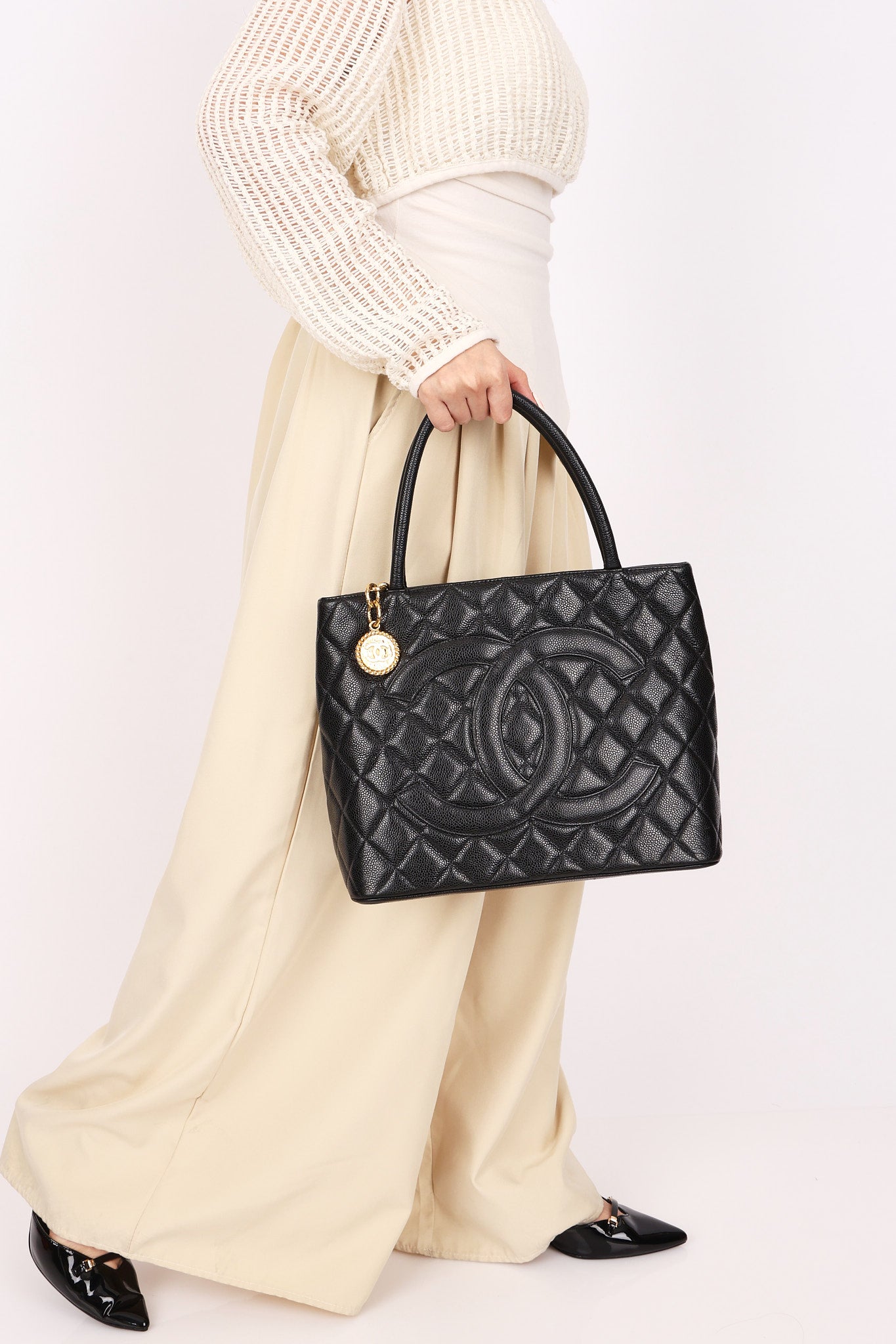 Chanel Timeless Medallion Tote Black Caviar GHW