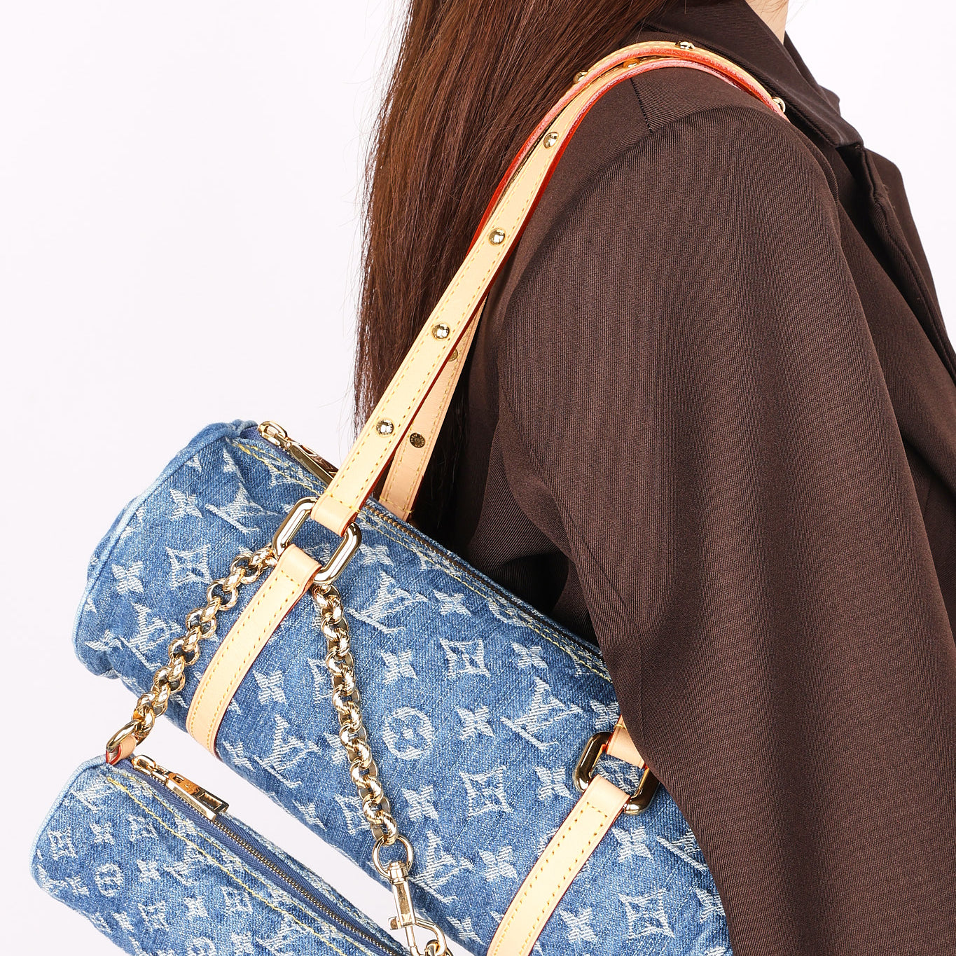 Louis Vuitton Monogram Remix Denim Papillon MM and Mini Papillon Set