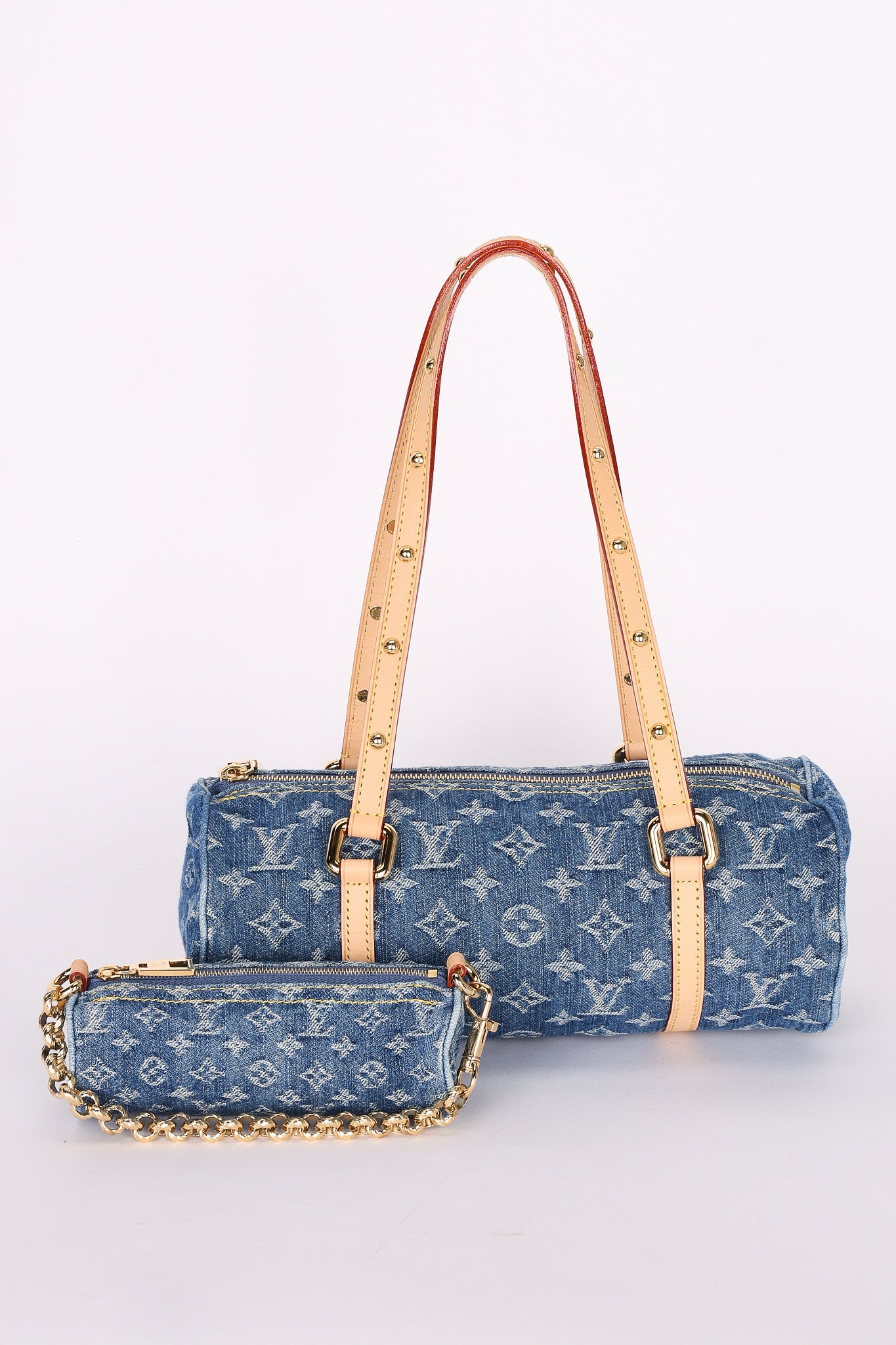 Louis Vuitton Remix Monogram Denim Papillon MM and Mini Papillon Set