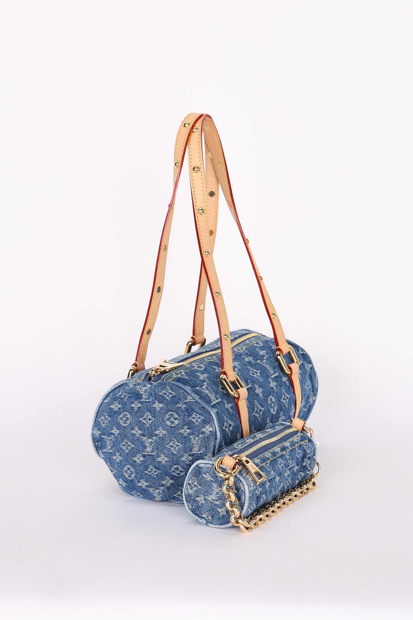 Louis Vuitton Remix Monogram Denim Papillon MM and Mini Papillon Set