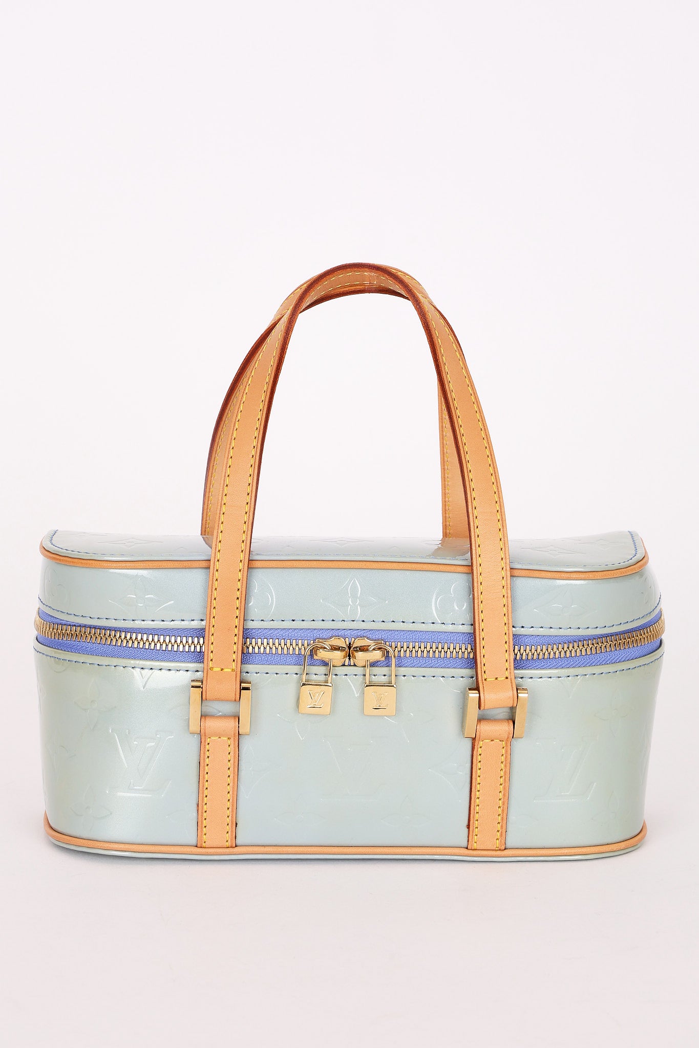 Louis Vuitton Monogram Vernis Shoulder Bag Baby Blue
