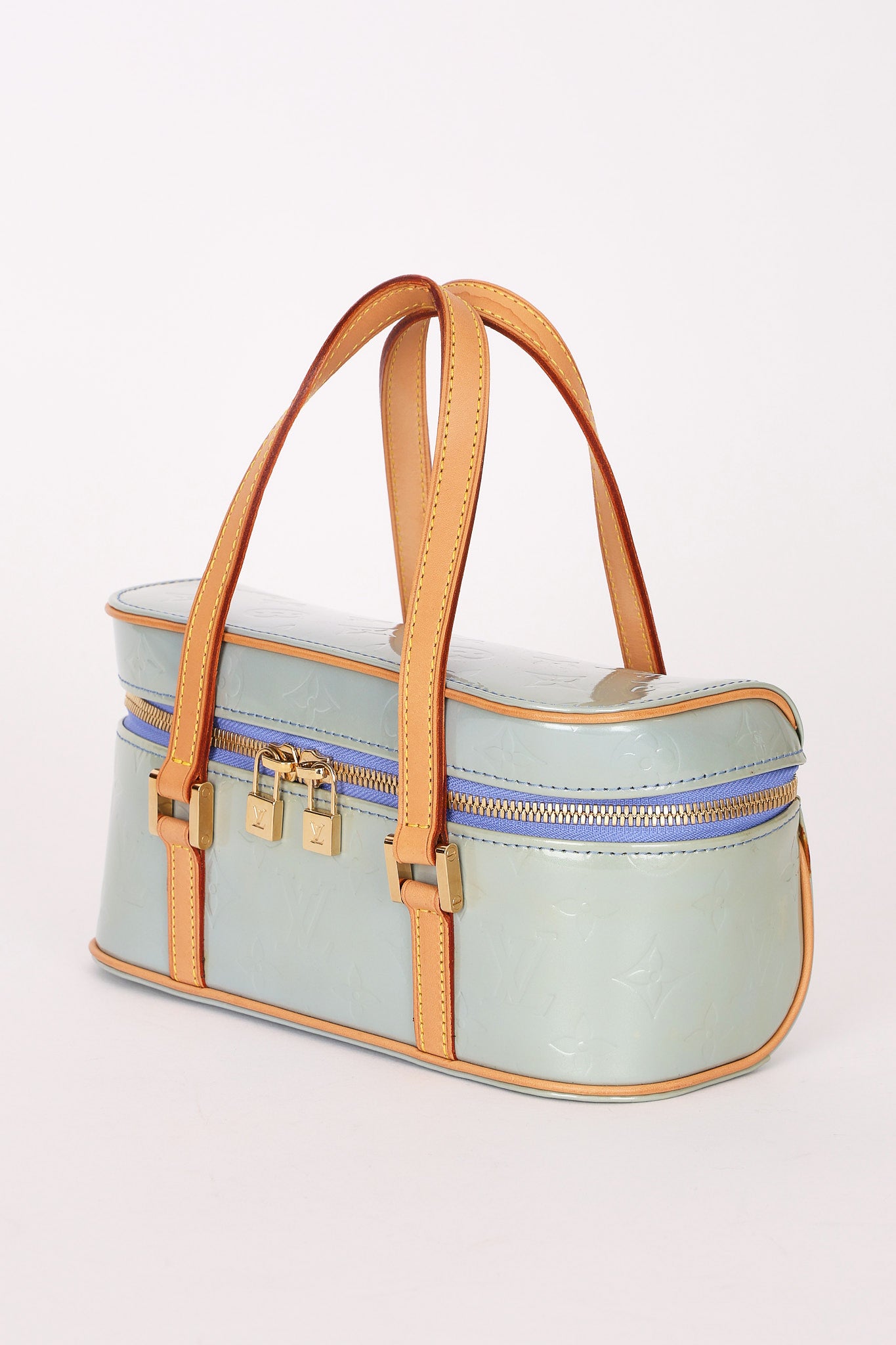 Louis Vuitton Monogram Vernis Shoulder Bag Baby Blue