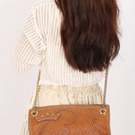 Loewe Stitched Shoulder Bag Tan Nubuck