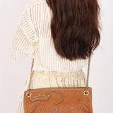 Loewe Stitched Shoulder Bag Tan Nubuck
