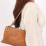Loewe Stitched Shoulder Bag Tan Nubuck