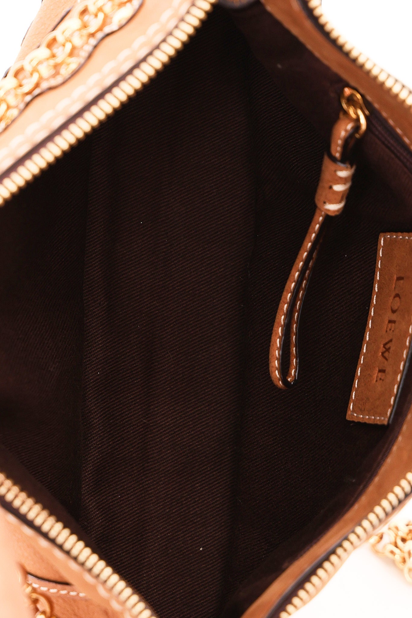 Loewe Stitched Shoulder Bag Tan Nubuck