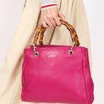 Gucci Small Bamboo Shopper Tote Magenta