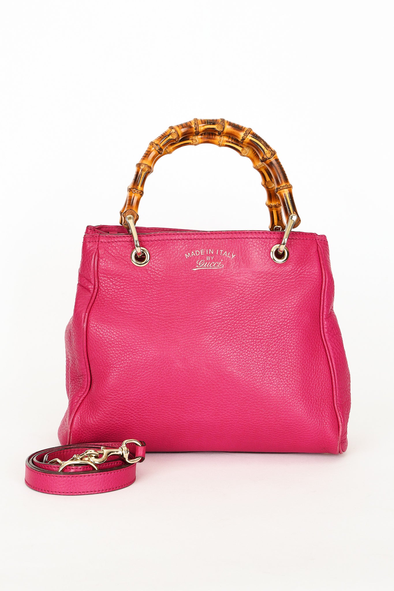 Gucci Small Bamboo Shopper Tote Magenta