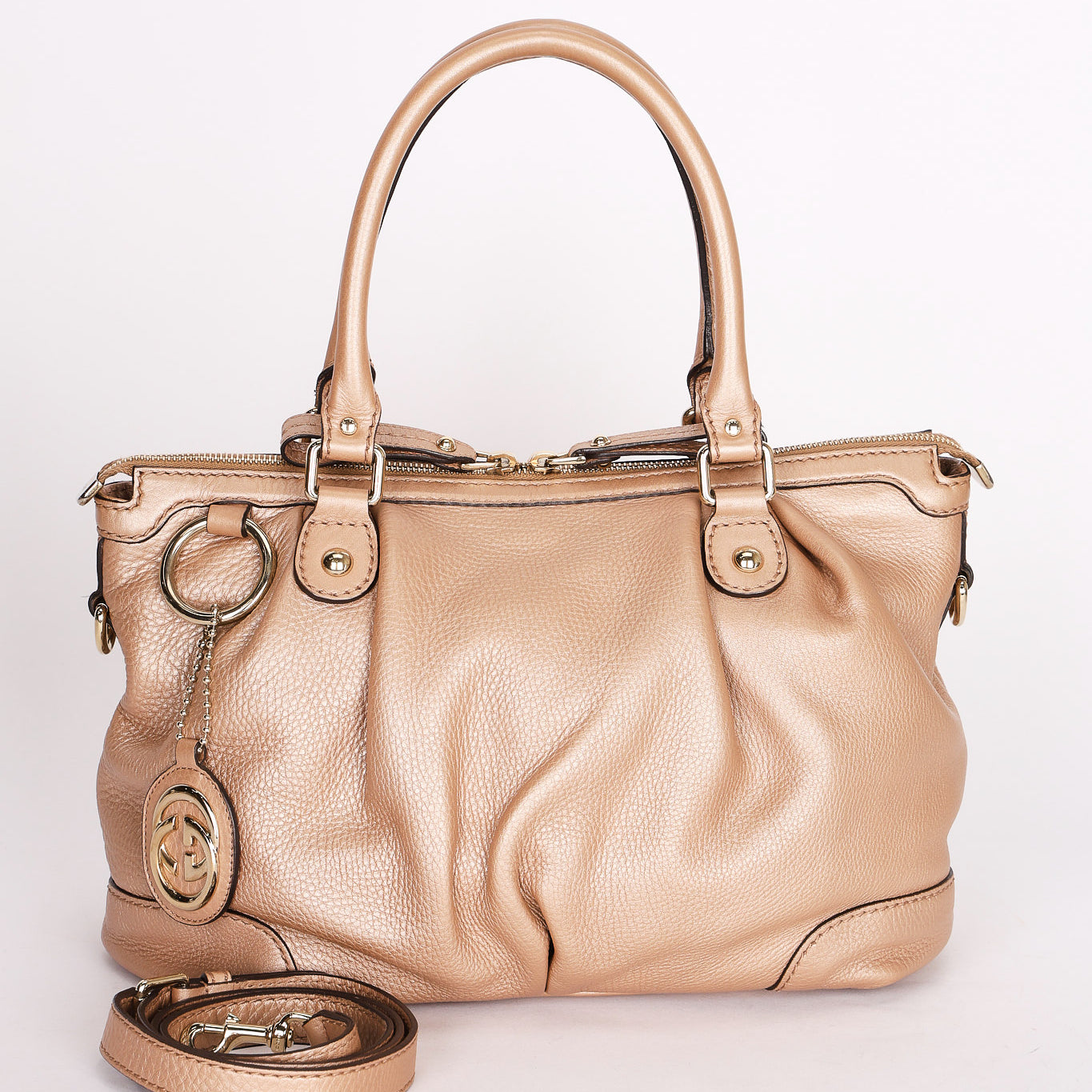Gucci Sukey Shoulder Bag Rose Gold Metallic