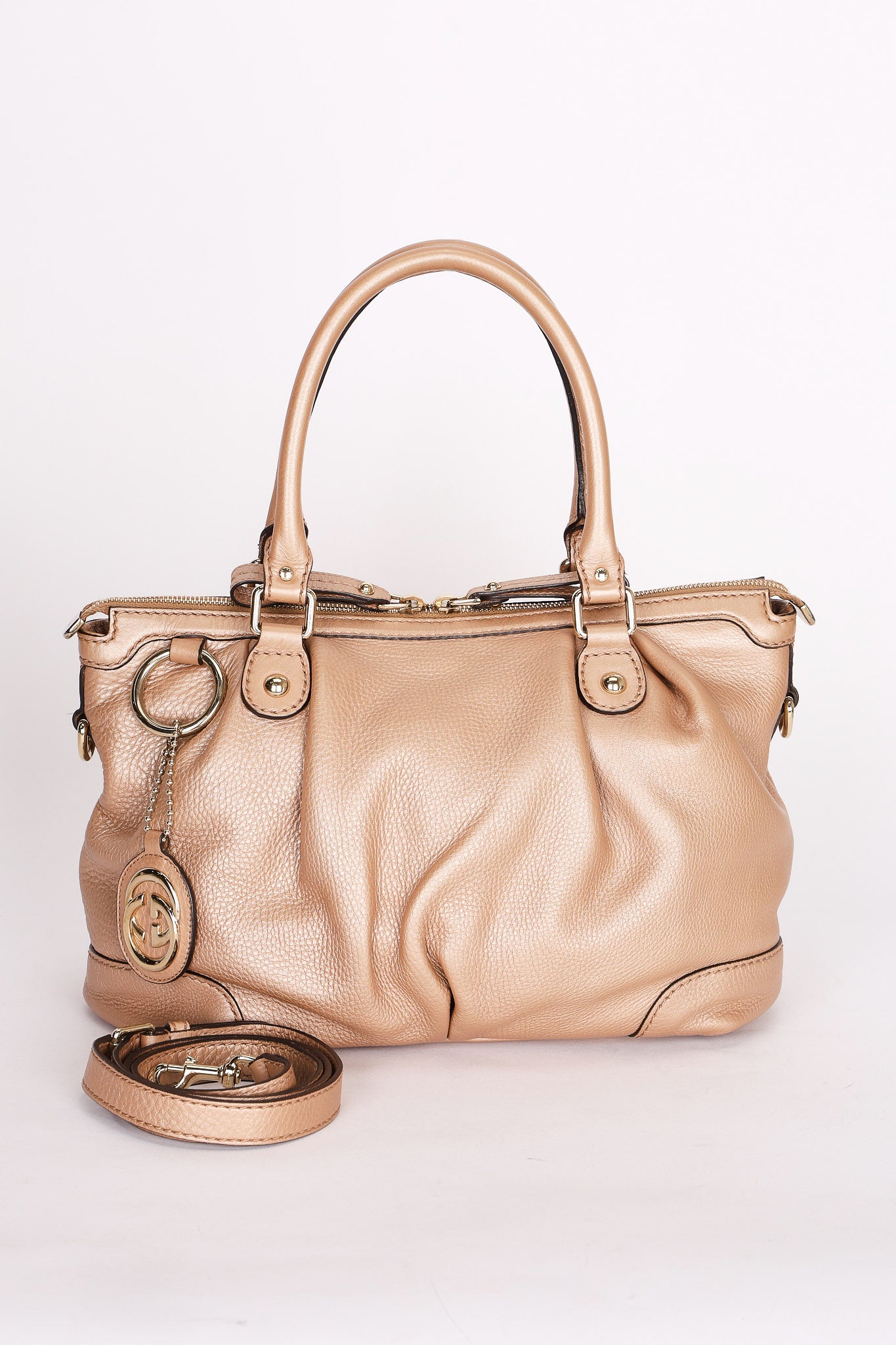 Gucci Sukey Shoulder Bag Rose Gold Metallic