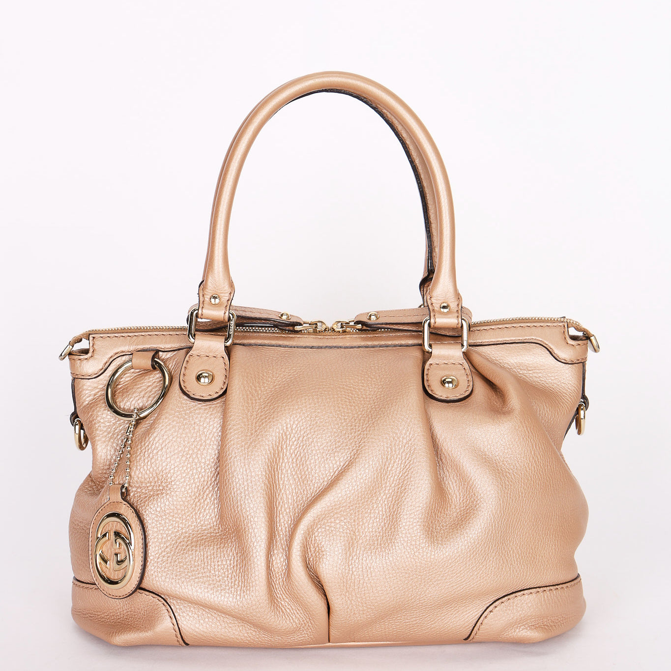 Gucci Sukey Shoulder Bag Rose Gold Metallic
