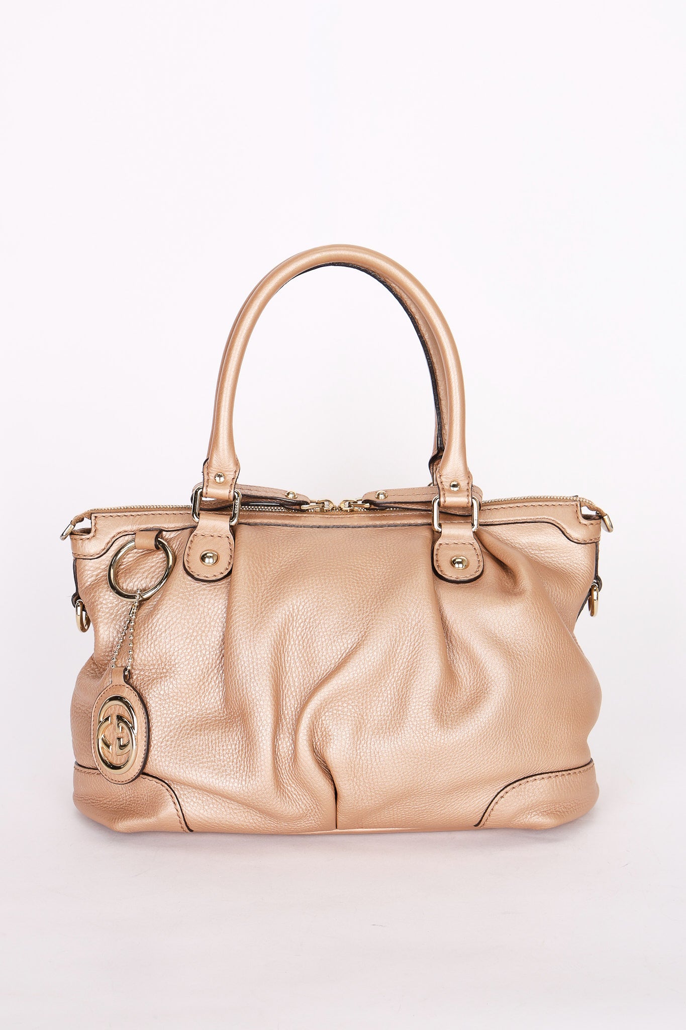 Gucci Sukey Shoulder Bag Rose Gold Metallic