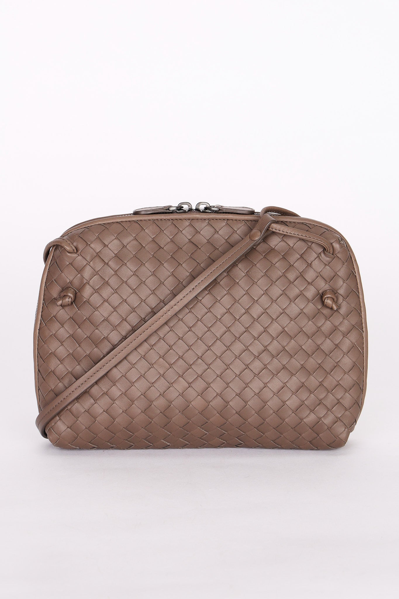 Bottega Veneta Intrecciato Nodini Shoulder Bag Taupe