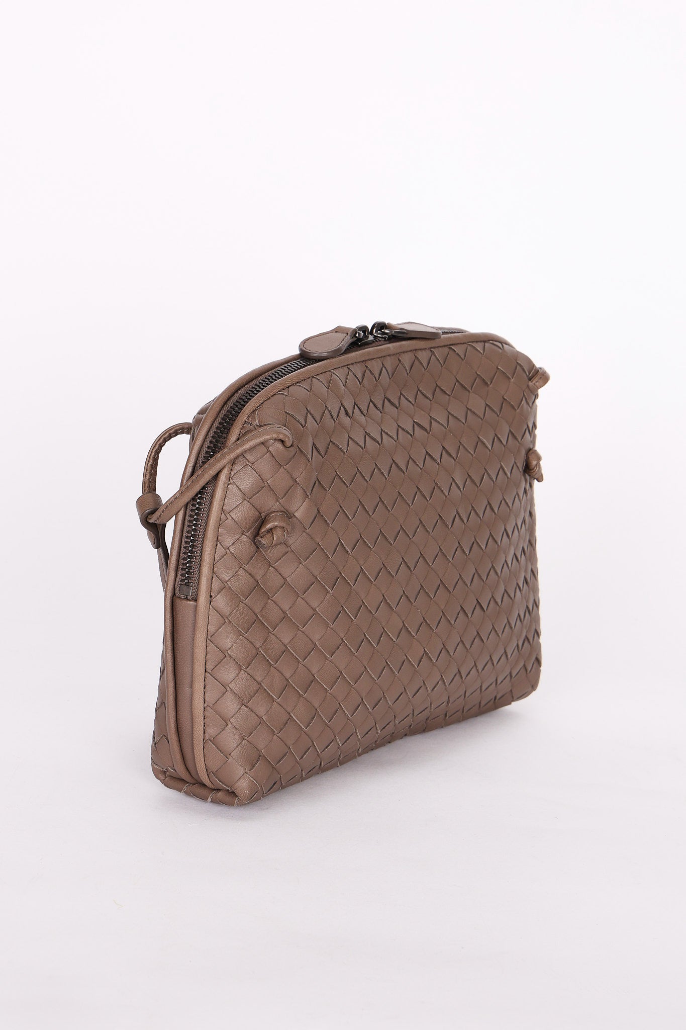 Bottega Veneta Intrecciato Nodini Shoulder Bag Taupe