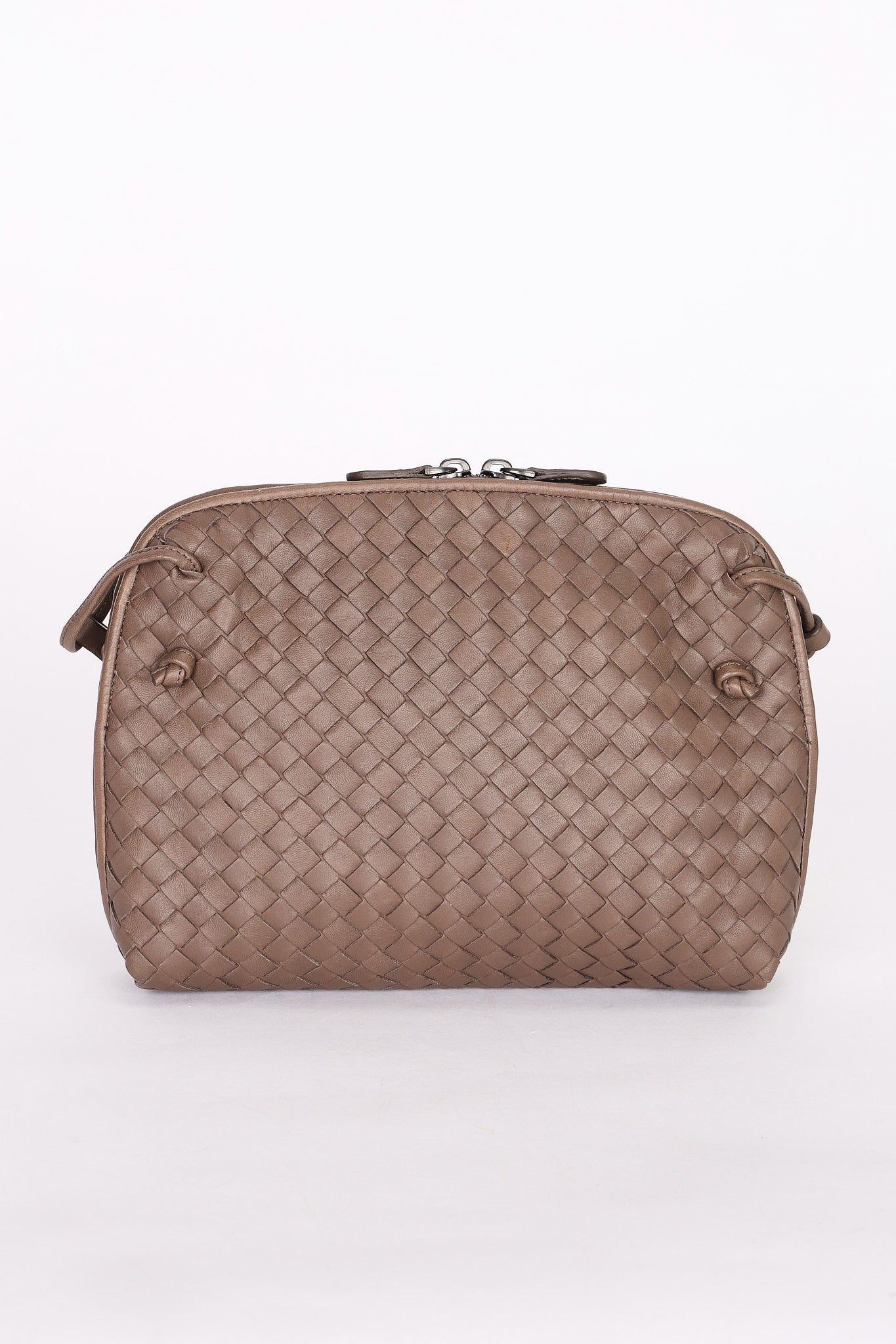 Bottega Veneta Intrecciato Nodini Shoulder Bag Taupe