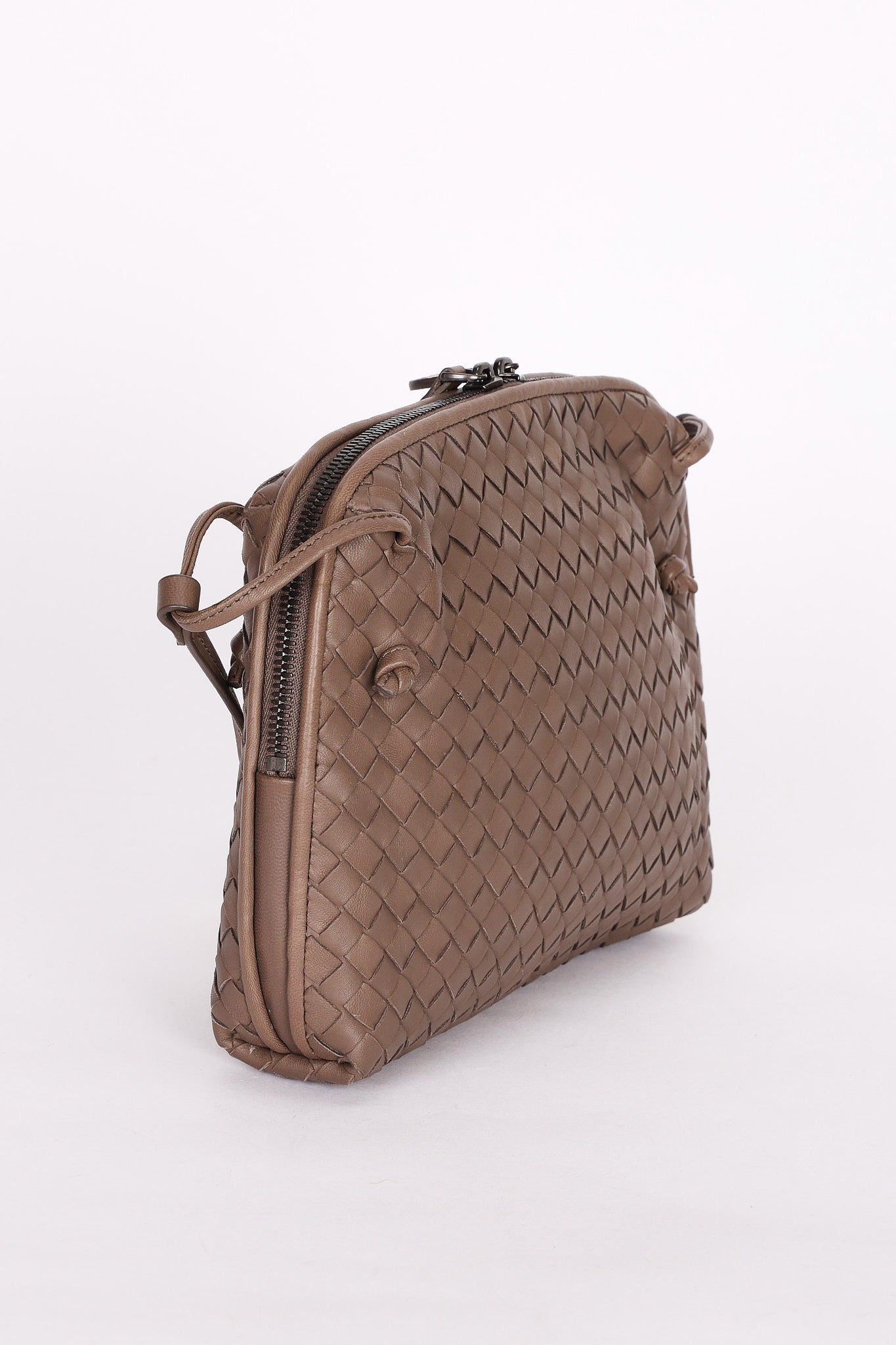 Bottega Veneta Intrecciato Nodini Shoulder Bag Taupe