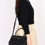 Prada Bow Top Handle Bag Black Nylon