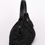 Prada Bow Top Handle Bag Black Nylon