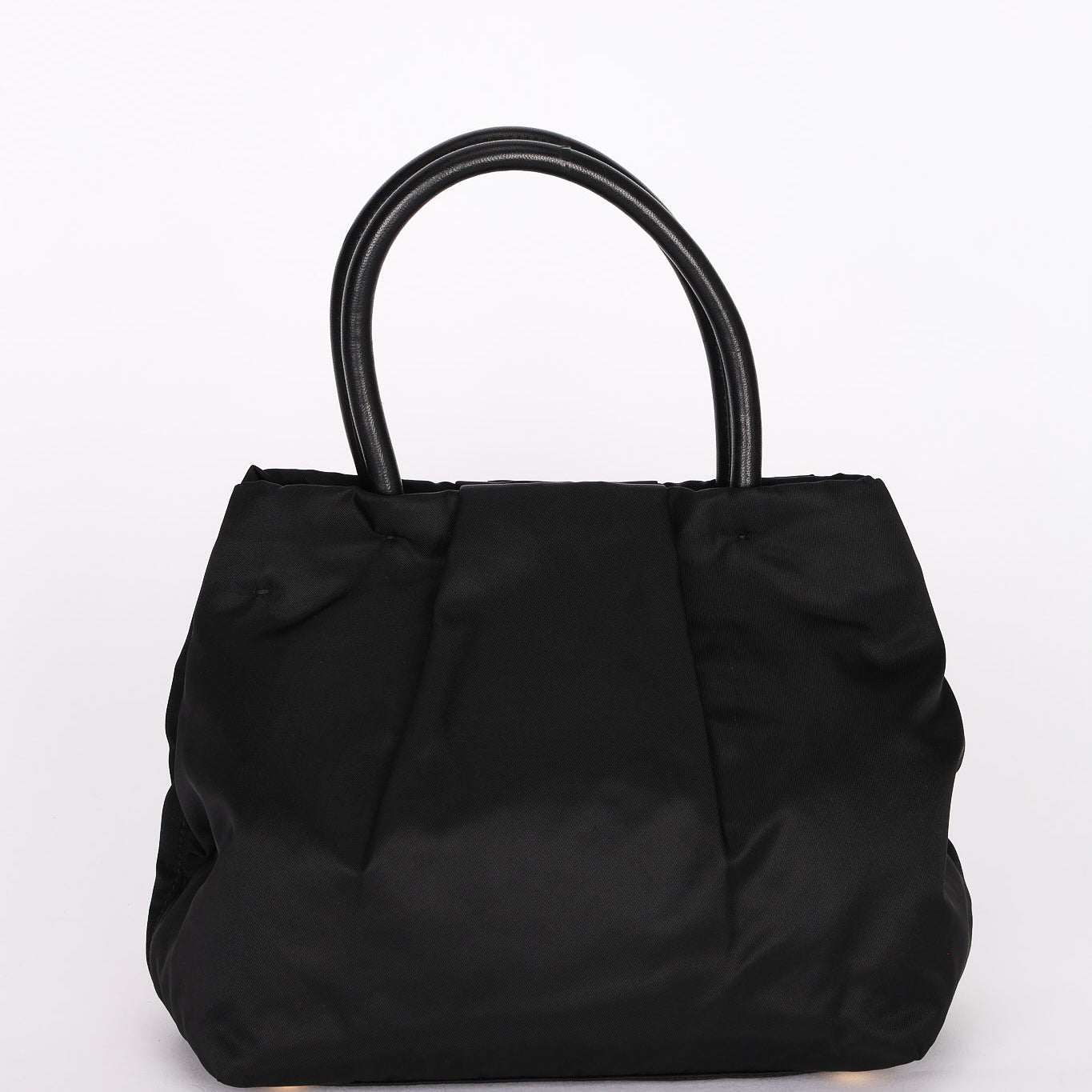 Prada Bow Top Handle Bag Black Nylon