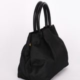 Prada Bow Top Handle Bag Black Nylon