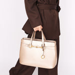 Gucci Bright Bit Convertible Tote Metallic Beige